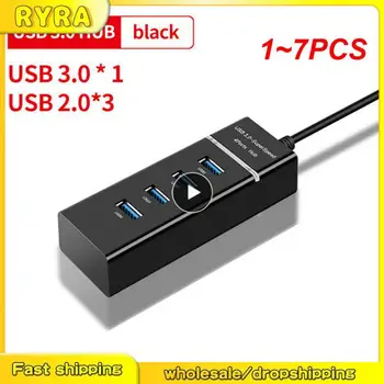 1 ~ 7ШТ КОНЦЕНТРАТОР USB-Разветвитель, чтобы получить Больше USB-порта 4 Порта USB 2.0 Концентратор с Кабелем Мини-Концентратор Разъем-Разветвитель Кабельный Адаптер Для автомобильного радио