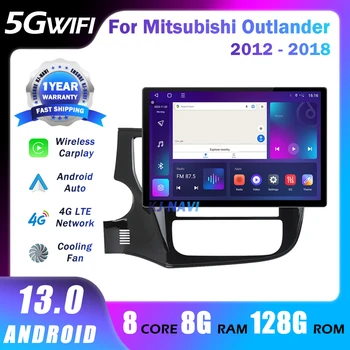 13,1-Дюймовый Автомобильный Радиоприемник Android 13 Для Mitsubishi Outlander 2012-2018 Мультимедийный Плеер GPS-Навигация BT Wireless Carplay 4G