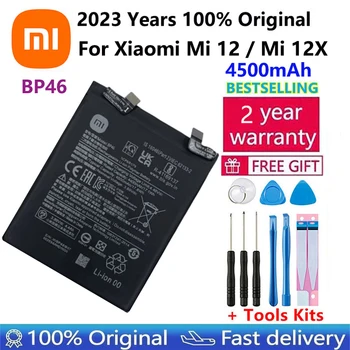 2023 Года Оригинальный Новый Подлинный Аккумулятор для Замены Телефона BP46 Для Xiaomi Mi 12/Mi 12X Batteries Bateria 4500mAh + Инструменты