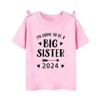 2024 Детская футболка Сестра / Брат, Меня Повышают До Большого Объявления, Детская Футболка, Детские Топы, Футболка Для малышей, Летняя одежда