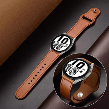 20мм 22мм Ремешок для Samsung Galaxy watch 6/4/5/classic/pro 47мм 43мм 40 44мм 45мм Кожаный браслет correa Huawei GT/2e/3/4 ремешок