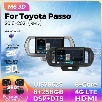 2K QLED 8G + 256G 8-Ядерный Автомобильный плеер Android для Toyota Passo 2016 2017-2021 GPS Беспроводной Carplay Auto 3D UI AI voice BT5.1 2Din