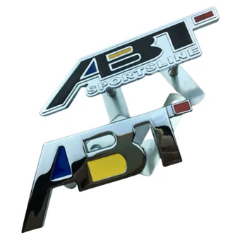 3D Металлический Логотип ABT Передняя Решетка Эмблема Значок Автомобильные Наклейки Наклейки Для Volkswagen Audi A6 A8 S6 S8 Golf Passat Tiguan Touareg