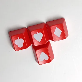 4 ШТ. красных колпачков для ключей из АБС-пластика, Полупрозрачная Кнопочная крышка, Сменная клавиатура R4 для покерных клавиш, Аксессуары для клавиатуры