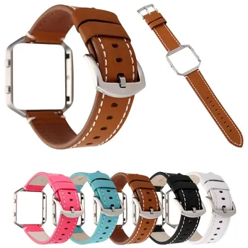 5 цветов, ремешок для часов из натуральной кожи XNP, браслет с металлической рамкой, чехол для Fitbit Blaze, ремешок 23 мм