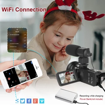 56-Мегапиксельная видеокамера для прямой трансляции Youtube Цифровые видеокамеры 4K для фотосъемки Видеомагнитофон Full UHD ночного видения WIFI Веб-камера