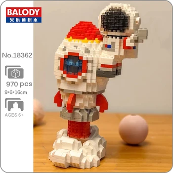 Balody 18362 Космический астронавт Космонавт Летает Ракета Облако кукла 3D модель Мини Алмазные блоки Кирпичи Строительная игрушка для детей Без коробки