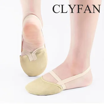 CLYFAN, половина подошвы из искусственной кожи, балетные пуанты, танцевальные туфли, тапочки для художественной гимнастики, женские туфли для девочек