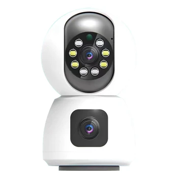 IP-Камера Wifi IP-Камера С Двойным Объективом И Двойным Экраном, Радионяня, Домашняя Камера Безопасности, PTZ, Автоматическое Отслеживание CCTV
