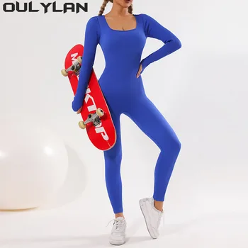Oulylan Gym Set, Тренировочная одежда для женщин, женский спортивный костюм, комплект для йоги, Комбинезоны для йоги, цельная спортивная одежда для тренировок с длинным рукавом.