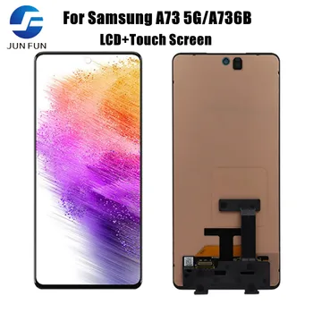 Super AMOLED Для Samsung Galaxy A73 5G A736B A736B/DS ЖК-дисплей С Сенсорным Экраном и цифровым Преобразователем В сборе С отпечатком пальца