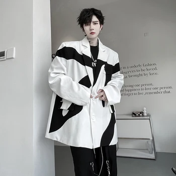 SYUHGFA, мужские блейзеры Simle в корейском стиле, куртки контрастного цвета с отстрочкой, высококачественный костюм, пальто, Хулиганская красивая Мужская одежда