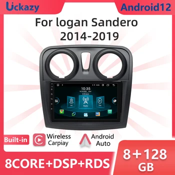 Uckazy Autoadio 2 din Android 12 Автомобильный Мультимедийный Плеер Для Renault Logan 2 Sandero 2014-2019 GPS Головное Устройство Стерео Аудио Carplay