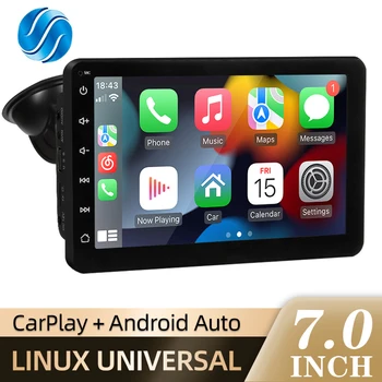 Автомобильное Радио Carplay Android Auto Multimedia Video Player 7-дюймовый IPS Сенсорный Экран AUX Вход Bluetooth MirrorLink Универсальное Авторадио