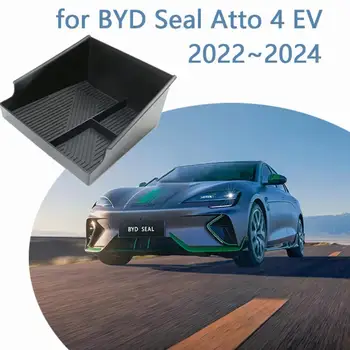 Автомобильный Органайзер Для BYD Seal Atto 4 EV 2022 ~ 2024 2023 Центральный Подлокотник Управления Лоток Для Хранения Воздуховыпускная Защитная Крышка