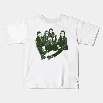 Винтажная хлопковая футболка унисекс The Clash Band Members White S-5XL C1025 с длинными рукавами