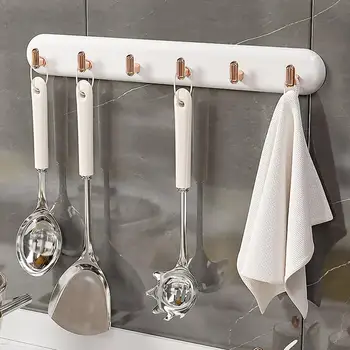 Влагостойкий крючок для ванной комнаты Многофункциональные настенные крючки для ванной комнаты 6-рядная вешалка для одежды Полотенца для полотенец
