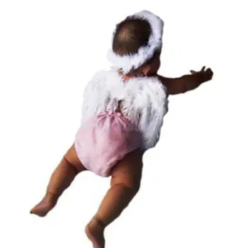 Горячая Новая фотография Белого Ангела и детское украшение для детей с перьями