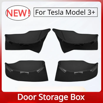 Дверной Ящик Для Хранения Tesla Model 3 + Дверная Ручка, Подлокотник, Лоток, Коврик Для Хранения, Защитная Накладка, Новая Модель 3 Highland 2024, Автомобильные Аксессуары