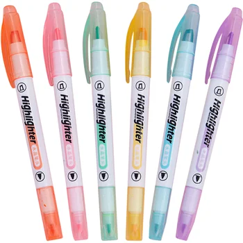 Двусторонний маркер для заметок, Многоцветная ручка, флуоресцентные канцелярские принадлежности для студентов, закладки
