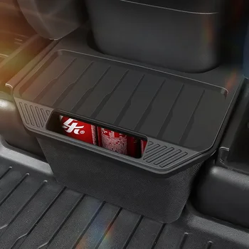 Для Tesla Модель Y 3 2022 2023 TPE Задняя Центральная консоль Ящик для хранения Автомобильная консоль Органайзер Чехол для лотка Мусорное ведро Автомобильные Аксессуары