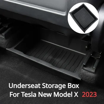 Для Tesla Новая Модель X 2023 Ящик Для Хранения Под Сиденьем Ящик Для Автокресла Скрытый Ящик Для Хранения Салфеток для ModelX Аксессуары Для Интерьера автомобиля