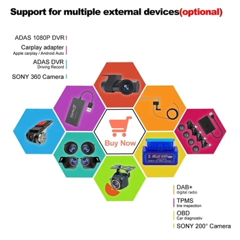 Для автомобильного радиоплеера Android 12 DSP DAB + DVR TPMS CARPLAY OBD, ткань для калибровки камеры SONY 360, закаленная пленка