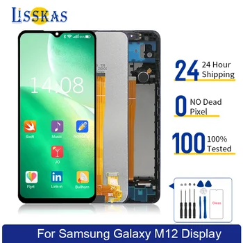 Замена экрана дисплея для Samsung Galaxy M12 M127 M127F ЖК-цифровой сенсорный экран в сборе с инструментами и стеклянной пленкой