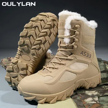 Зимние Теплые военные Тактические ботинки, уличная Альпинистская походная обувь, мужские и женские зимние ботинки для пустыни, Прочная тренировочная обувь, Ботильоны