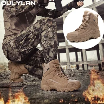 Зимняя уличная военная походная обувь, мужские и женские зимние ботинки для пустыни, прочная тренировочная обувь, уличные теплые ботильоны для скалолазания