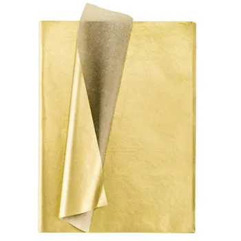 Золотая папиросная бумага, 100 листов металлической подарочной упаковки для вечеринки по случаю Дня рождения, юбилея, Дня Святого Валентина