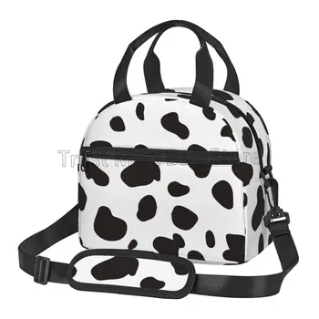 Изолированная сумка для ланча Dalmatian Spots, портативный термоохладитель, сумки-тоут для бенто со съемным плечевым ремнем для работы, пикника, пляжа