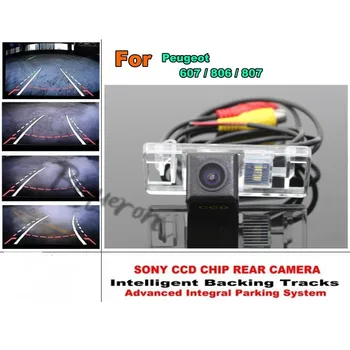 Интеллектуальная Камера Заднего Вида Smart Tracks Chip Camera/HD CCD Intelligent Dynamic Parking Car Для Peugeot 607 / 806 / 807