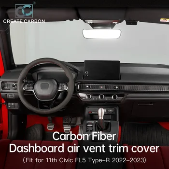 Крышка приборной панели из Углеродного волокна Подходит для консоли 11-го поколения Civic Type r FL5 Typer, Накладка На Приборную панель, Крышка Вентиляционного отверстия В Приборной панели