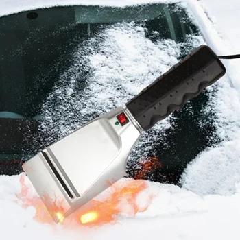 Лопата для снега на лобовом стекле автомобиля с подогревом 12 В, Электромобиль, скребок для льда на лобовом стекле, лопата с ручкой, инструмент для удаления льда