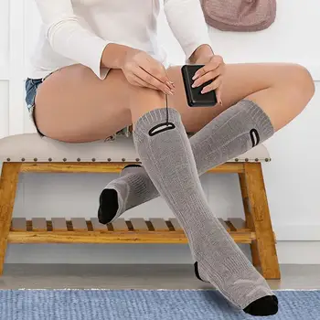 Лыжные спортивные носки Носки с USB подогревом Зимние теплые носки с подогревом для катания на снегоходах Спортивные носки с подогревом для ног на открытом воздухе прямая поставка