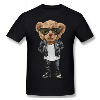 Модная хипстерская футболка с плюшевым мишкой, футболка Harajuku, футболка с графикой, брендовая футболка, топ