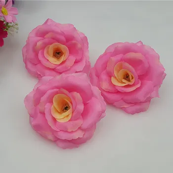 Можно смешивать цвета! 10 шт./лот, 8 см, персиково-розовые искусственные розы, шелковые цветочные головки, свадебные украшения для дома, праздничные принадлежности для вечеринок