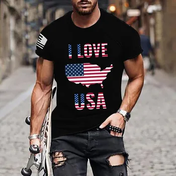 Мужская футболка с флагом Дня Независимости, повседневная Мягкая и удобная футболка с короткими рукавами