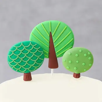Мягкая резиновая вставка для торта Лесные животные Топпер для торта с животными Креативные украшения для десерта на День рождения