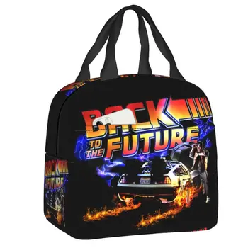 Назад в будущее, 1980-е, сумка для ланча с пленочной изоляцией, водонепроницаемый Кулер Marty Mcfly Time Machine, Термобокс для бенто, детская школа