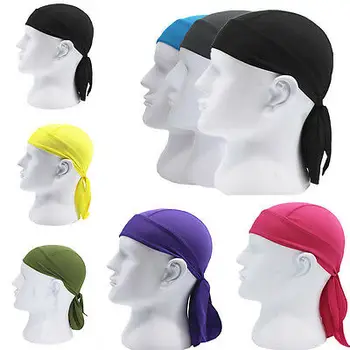 Новейшая модная летняя однотонная шапочка для плавания, пляжная дышащая Многофункциональная мужская велосипедная повязка на голову, велосипедная бандана, Пиратский головной платок