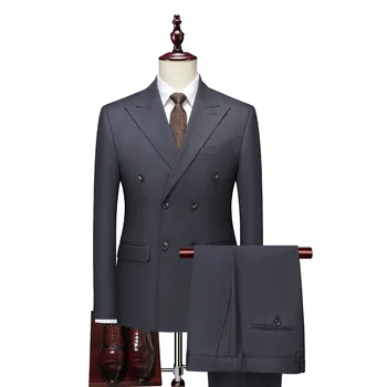 Новый бутик-костюм, двубортный костюм джентльмена в полоску -Элегантность, сшитая на заказ, высокого класса - 5 стилей, подходит для крупных и высоких мужчин