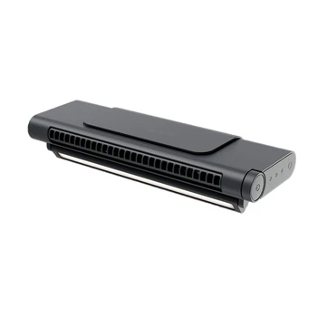 Офисный портативный USB-вентилятор для зарядки без листьев, компьютерный вентилятор с зажимом для экрана (черный, 1 комплект)