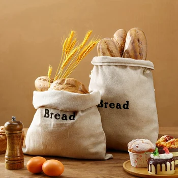 Пакеты для хлеба из 3 частей, Мешковина, Многоразовые Пакеты для хлеба на шнурке, Льняные Небеленые Пакеты для выпечки, Пакеты для хранения продуктов ручной работы