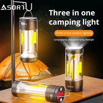 Портативный яркий светодиодный фонарик, USB-перезаряжаемая аварийная лампа для кемпинга, встроенный аккумулятор емкостью 2000 мАч, уличный фонарик