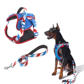 Регулируемая Оксфордская шлейка для собак, Персонализированная шлейка для собак, Светоотражающие Дышащие аксессуары для собак-поводырей, жилет, Тяговая веревка