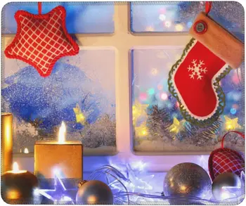 Рождественские украшения Коврик для мыши с принтом Милый коврик для мыши на нескользящей резиновой основе Игровой коврик для мыши для компьютера Ноутбук Офис Подарки для дома
