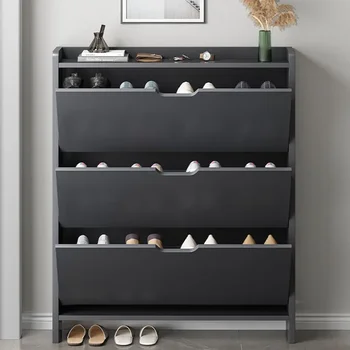 Роскошный современный шкаф для обуви, Черный дизайн, внутренний органайзер, ящик для хранения обуви, мебель для дома Scarpiera Salvaspazio