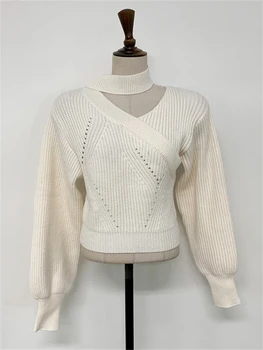 Свитер, женский зимний пуловер, свитер для девочек, топы Оверсайз, Винтажная осенняя женская вязаная верхняя одежда с длинным рукавом, Теплая